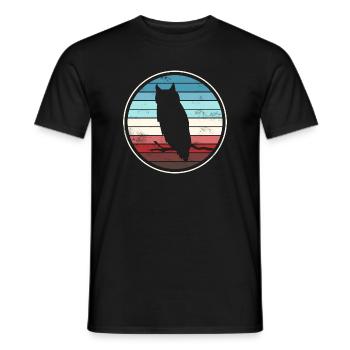 Owl Owls - Men's T-Shirt - black - Front - AI Model Male 178 light (178cm)