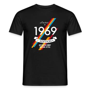 Édition 1969 année de naissance cadeau rétro années 70 LOL - T-shirt homme - noir - Devant - AI Model Male 178 light (178cm)