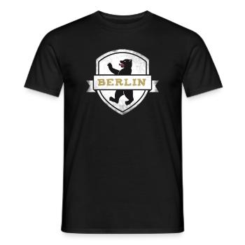 berlin bär wappen hauptstadt deutschland mauer tri - Männer T-Shirt - Schwarz - Vorne - AI Model Male 178 light (178cm)