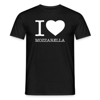 I LOVE MOZZARELLA - Männer T-Shirt - Schwarz - Vorne - AI Model Male 178 light (178cm)