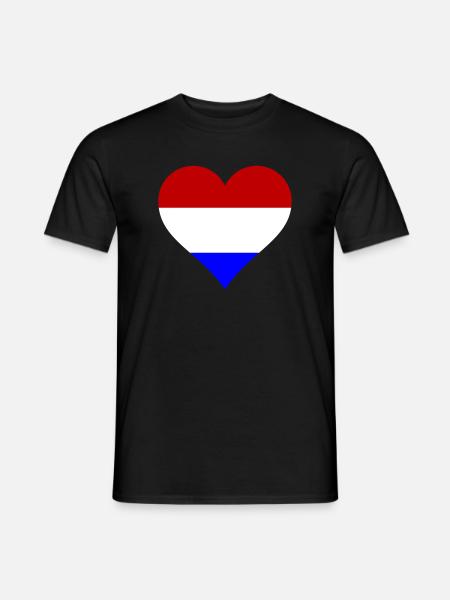 Herz Holland Farben - Männer T-Shirt - Schwarz