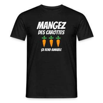 mangez des carottes, aimable - T-shirt homme - noir - Devant - AI Model Male 178 light (178cm)
