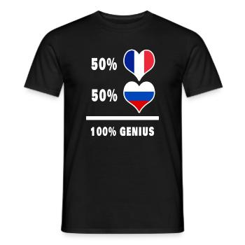 La France et la Russie génie / présent - T-shirt homme - noir - Devant - AI Model Male 178 light (178cm)