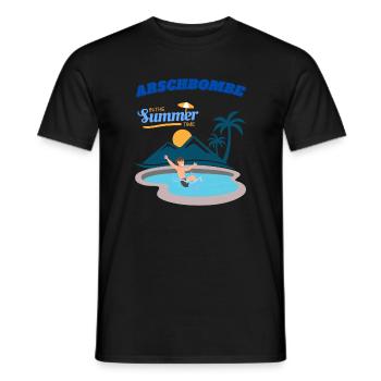 Summer paradise pool area - Men's T-Shirt - black - Front - AI Model Male 178 light (178cm)