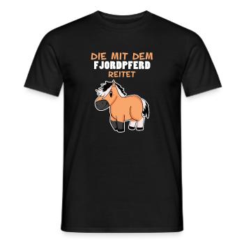 Norwegisches Fjordpferd Pferd Hauspferd - Männer T-Shirt - Schwarz - Vorne - AI Model Male 178 light (178cm)