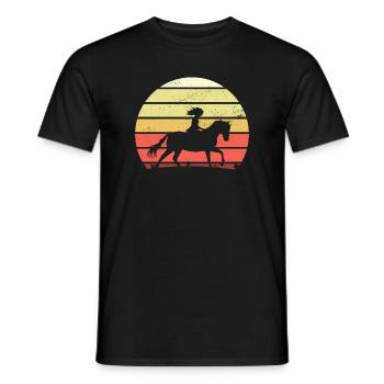 Cavalier du coucher de soleil à cheval - T-shirt homme - noir - Devant - AI Model Male 178 light (178cm)