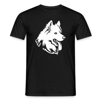 Tête samoyède « Black Edition » - T-shirt homme - noir - Devant - AI Model Male 178 light (178cm)