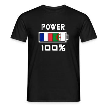 Algeria and France Power 100% - Men's T-Shirt - black - Front - AI Model Male 178 light (178cm)