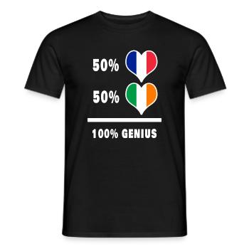 France et Irlande Génie / Présent - T-shirt homme - noir - Devant - AI Model Male 178 light (178cm)