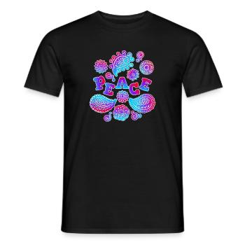 Peace Slogan Mouvement pour la paix Peace Love - T-shirt homme - noir - Devant - AI Model Male 178 light (178cm)