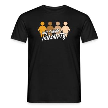 Menschlichkeit Freiheit Liebe Frieden Statement - Männer T-Shirt - Schwarz - Vorne - AI Model Male 178 light (178cm)