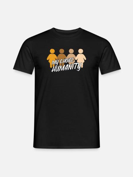Humanity Freedom Love Peace Statement - Men's T-Shirt - black