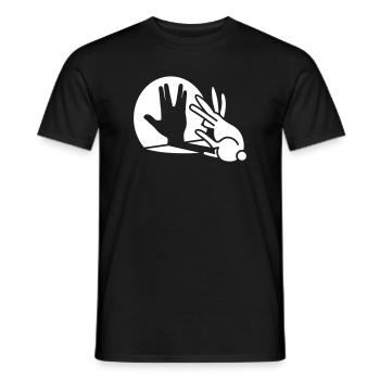 Rabbit Shadow Hand Volcanic Greeting trekkie - T-shirt homme - noir - Devant - AI Model Male 178 light (178cm)