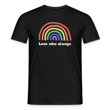 Regenbogen Liebe Statement Frieden Weltfrieden - Männer T-Shirt - Schwarz - Vorne - AI Model Male 178 light (178cm)