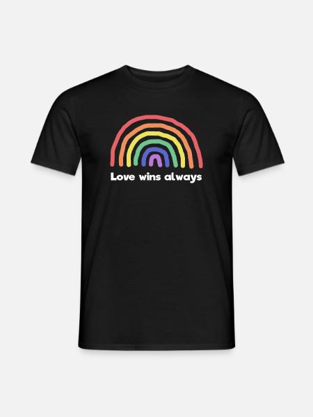 Regenbogen Liebe Statement Frieden Weltfrieden - Männer T-Shirt - Schwarz