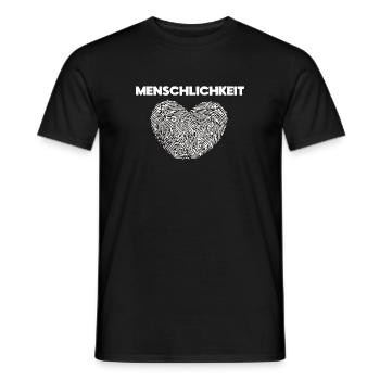 Frieden Liebe Menschlichkeit Spruch Herz Pazifist - Männer T-Shirt - Schwarz - Vorne - AI Model Male 178 light (178cm)