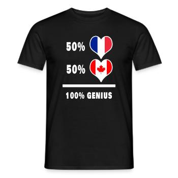 La France et le Canada Génie / Présent - T-shirt homme - noir - Devant - AI Model Male 178 light (178cm)