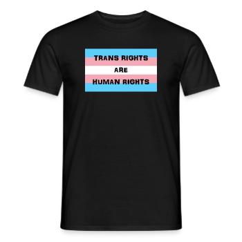 Transgender-Flagge Menschenrechte T-Shirt Design - Männer T-Shirt - Schwarz - Vorne - AI Model Male 178 light (178cm)