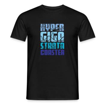 Hyper Giga Strata Coaster Roller Coaster - Men's T-Shirt - black - Front - AI Model Male 178 light (178cm)