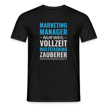 Responsable marketing – Magicien du multitâche - T-shirt homme - noir - Devant - AI Model Male 178 light (178cm)