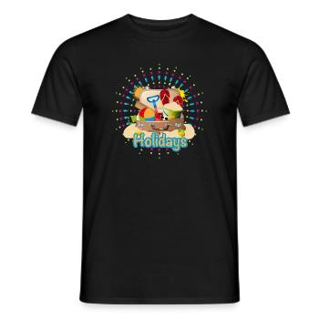 plein de valises emballées pour les vacances à la plage - T-shirt homme - noir - Devant - AI Model Male 178 light (178cm)