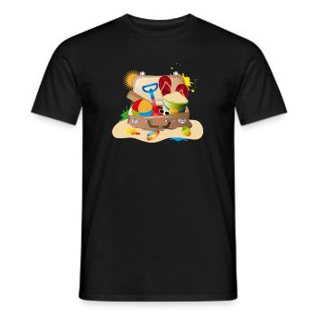 plein de valises emballées pour les vacances à la plage - T-shirt homme - noir - Devant - AI Model Male 178 light (178cm)