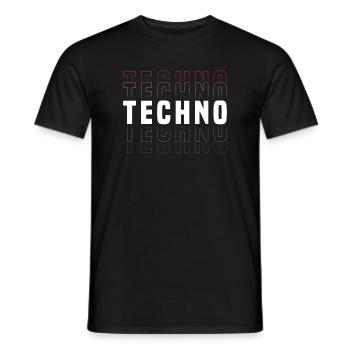 Futuristisches Techno-Design mit Neonfarben - Männer T-Shirt - Schwarz - Vorne - AI Model Male 178 light (178cm)