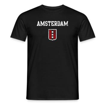 Amsterdamer Wappen-Schildmotiv - Männer T-Shirt - Schwarz - Vorne - AI Model Male 178 light (178cm)