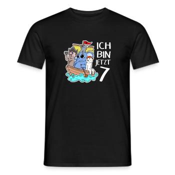 Geburtstag 7 Jahre Piraten Geschenk - Männer T-Shirt - Schwarz - Vorne - AI Model Male 178 light (178cm)