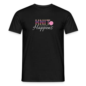 Knit Happens Lustiges Quilt-Stricken, Hobby-Humor - Männer T-Shirt - Schwarz - Vorne - AI Model Male 178 light (178cm)