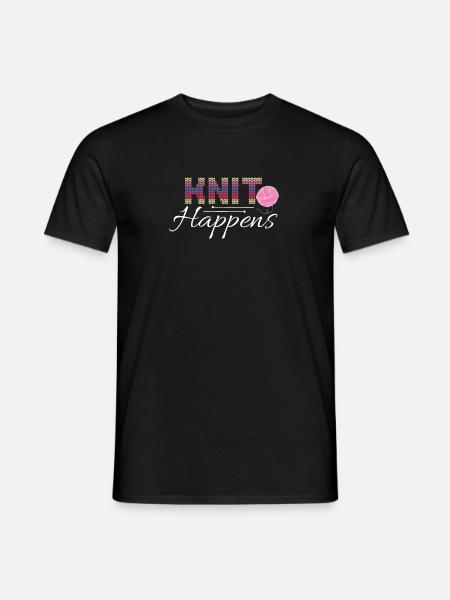 Knit Happens Lustiges Quilt-Stricken, Hobby-Humor - Männer T-Shirt - Schwarz