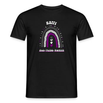 Happy Ace Pride Mois Asexuel Boho Rainbow - T-shirt homme - noir - Devant - AI Model Male 178 light (178cm)