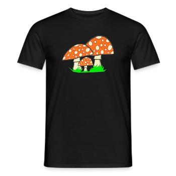 naturgrafik, Fliegenpilze, tolle Waldmotive - Männer T-Shirt - Schwarz - Vorne - AI Model Male 178 light (178cm)