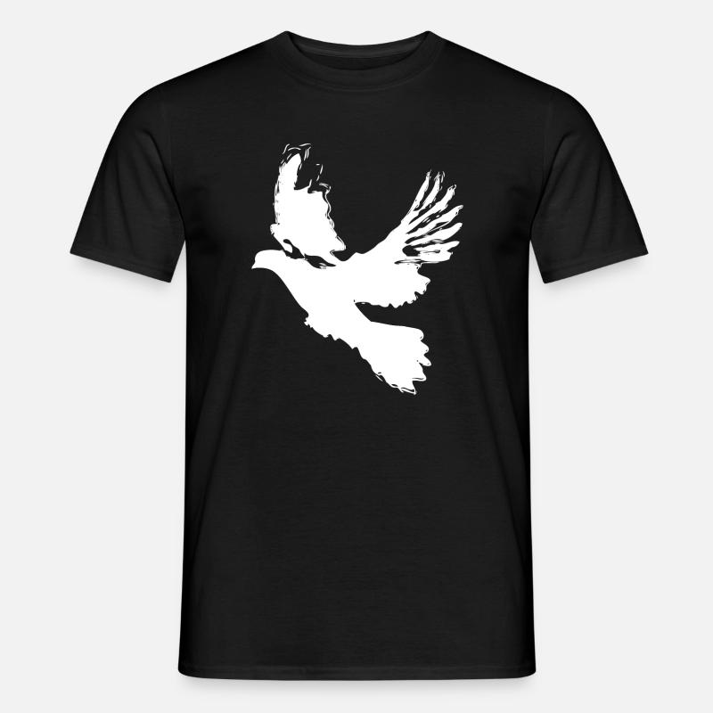 Taube Friedenstaube Design – Symbol der Hoffnung - Männer T-Shirt - Schwarz