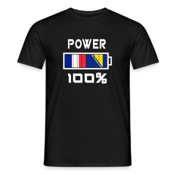 Bosnia and Herzegovina and France 100% Power - Men's T-Shirt - black - Front - AI Model Male 178 light (178cm)