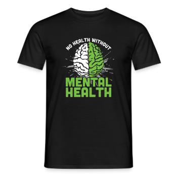 Cerveau Pas de santé sans santé mentale - T-shirt homme - noir - Devant - AI Model Male 178 light (178cm)