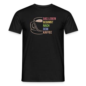 Kaffee Trinken Koffein Kaffeetasse Statement - Männer T-Shirt - Schwarz - Vorne - AI Model Male 178 light (178cm)