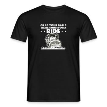 Grab Your Balls We're Going Golfing, lustiger - Männer T-Shirt - Schwarz - Vorne - AI Model Male 178 light (178cm)