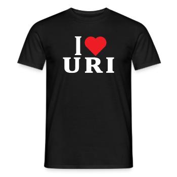 T-Shirt Ich liebe Uri T-Shirt Sardinien Geschenkidee - Männer T-Shirt - Schwarz - Vorne - AI Model Male 178 light (178cm)