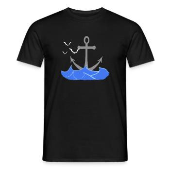 seefahrt design, Wellenmuster, coole Seefaht - Männer T-Shirt - Schwarz - Vorne - AI Model Male 178 light (178cm)