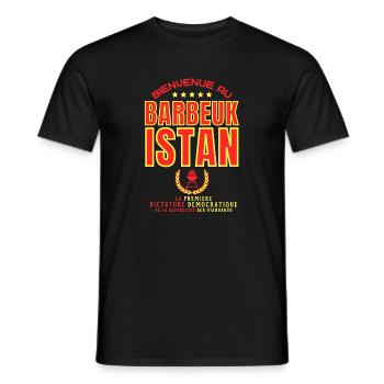 Bienvenue au BARBEUKISTAN - Humour Barbecue - T-shirt homme - noir - Devant - AI Model Male 178 light (178cm)