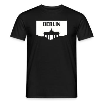Porte de Brandebourg de Berlin blanc - T-shirt homme - noir - Devant - AI Model Male 178 light (178cm)