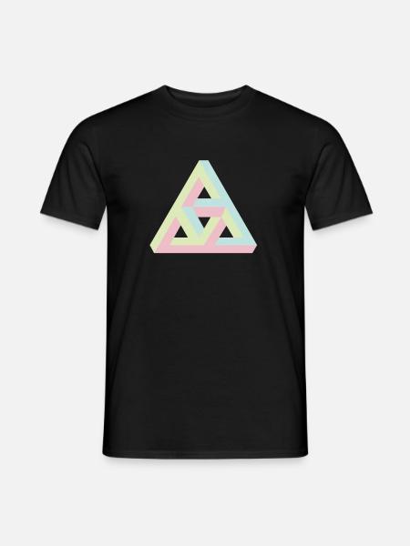 Motif de triade géométrique aux couleurs pastel - T-shirt homme - noir
