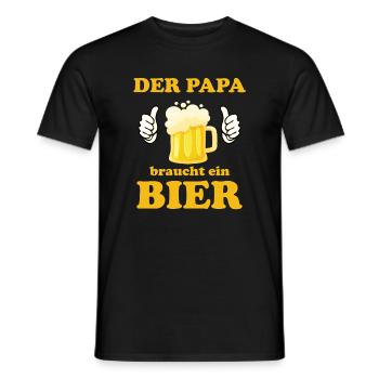 Der PAPA braucht ein Bier, zum Grillen Gartenparty - Männer T-Shirt - Schwarz - Vorne - AI Model Male 178 light (178cm)
