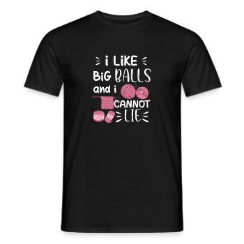 I Like Big Balls And I Cannot Lie Pelote de laine - T-shirt homme - noir - Devant - AI Model Male 178 light (178cm)