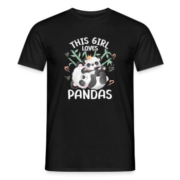 Dieses Maedchen Liebt Pandas - Männer T-Shirt - Schwarz - Vorne - AI Model Male 178 light (178cm)