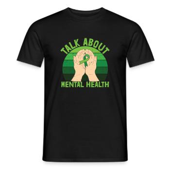 Talk About Mental Health - Men's T-Shirt - black - Front - AI Model Male 178 light (178cm)