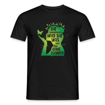 Elle se souvenait de qui elle était - T-shirt homme - noir - Devant - AI Model Male 178 light (178cm)