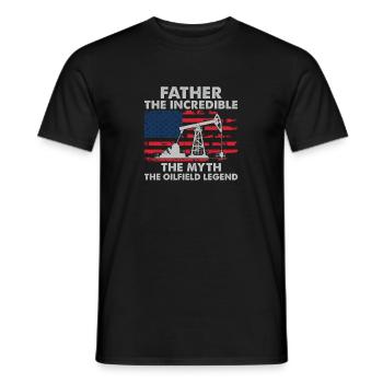 Oilfield Worker Père Le Mythe Funny Oil Well - T-shirt homme - noir - Devant - AI Model Male 178 light (178cm)