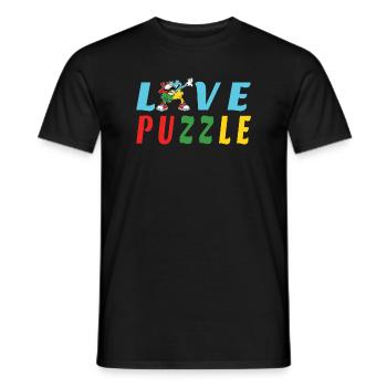 Love Puzzle - Men's T-Shirt - black - Front - AI Model Male 178 light (178cm)